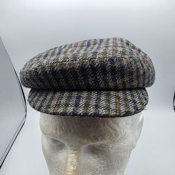Scottish Cheviot Cloth Wool Newsboy Cap By Teviotex Hawick Adults 7 3/8 Gray - Picture 1 of 11